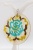 Blaue Blume mit Goldglitzer